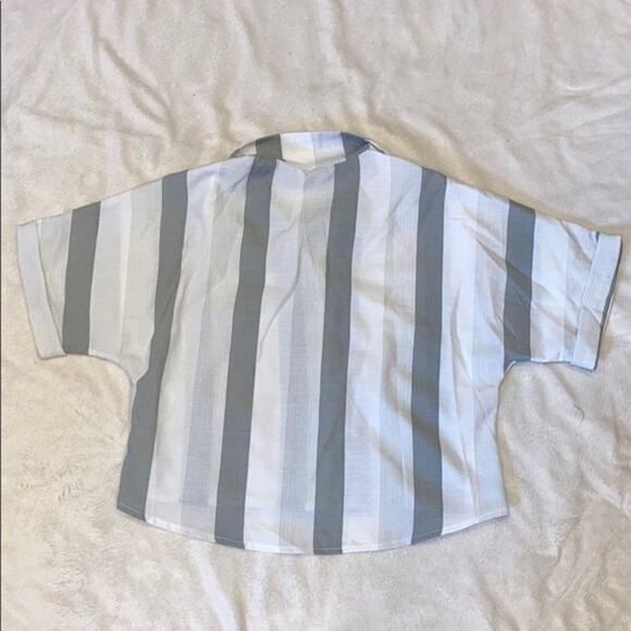 Casual Striped Button-Down Collared Shirt | Sz M (No Size Tag) - Picture 5 of 5